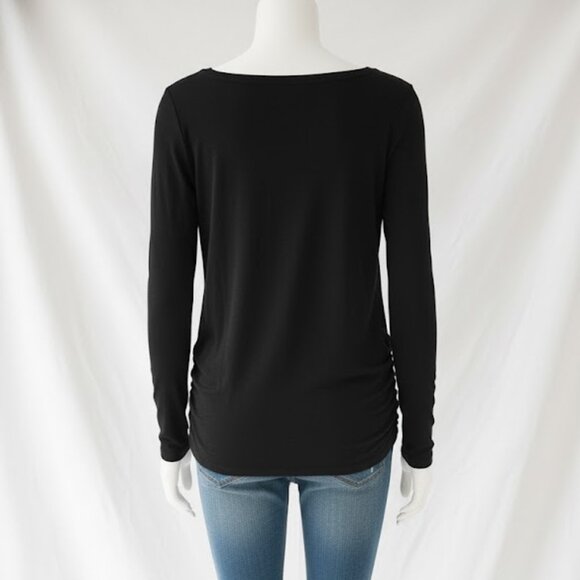 NWT Sherosa Black Long Sleeve Crew Neck Tee – Lightweight Basic Shirt M - Picture 6 of 13